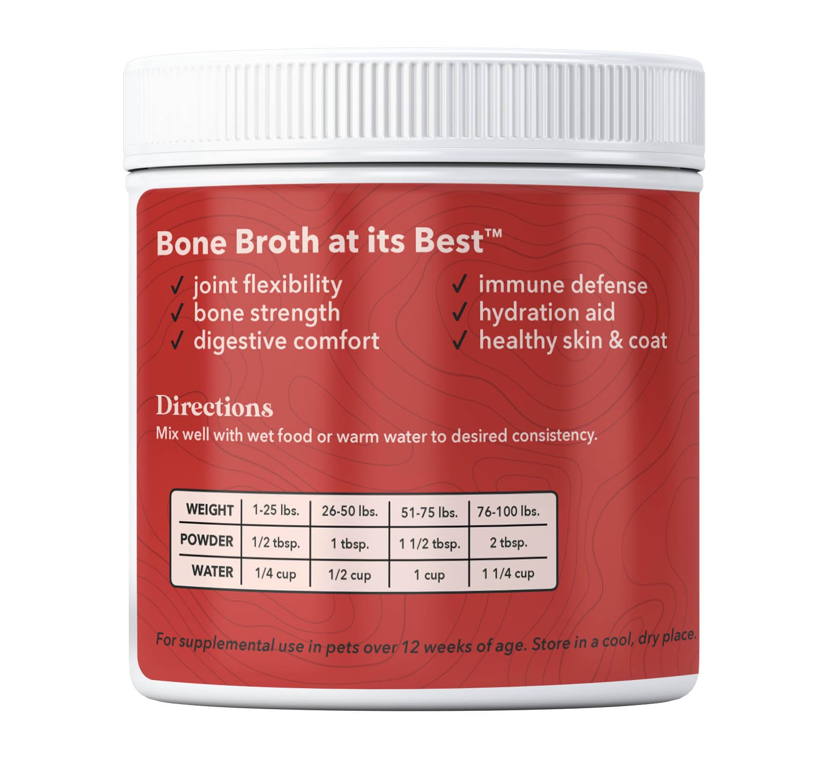 Wild Acre beef bone broth in a dog dish mixed with meals