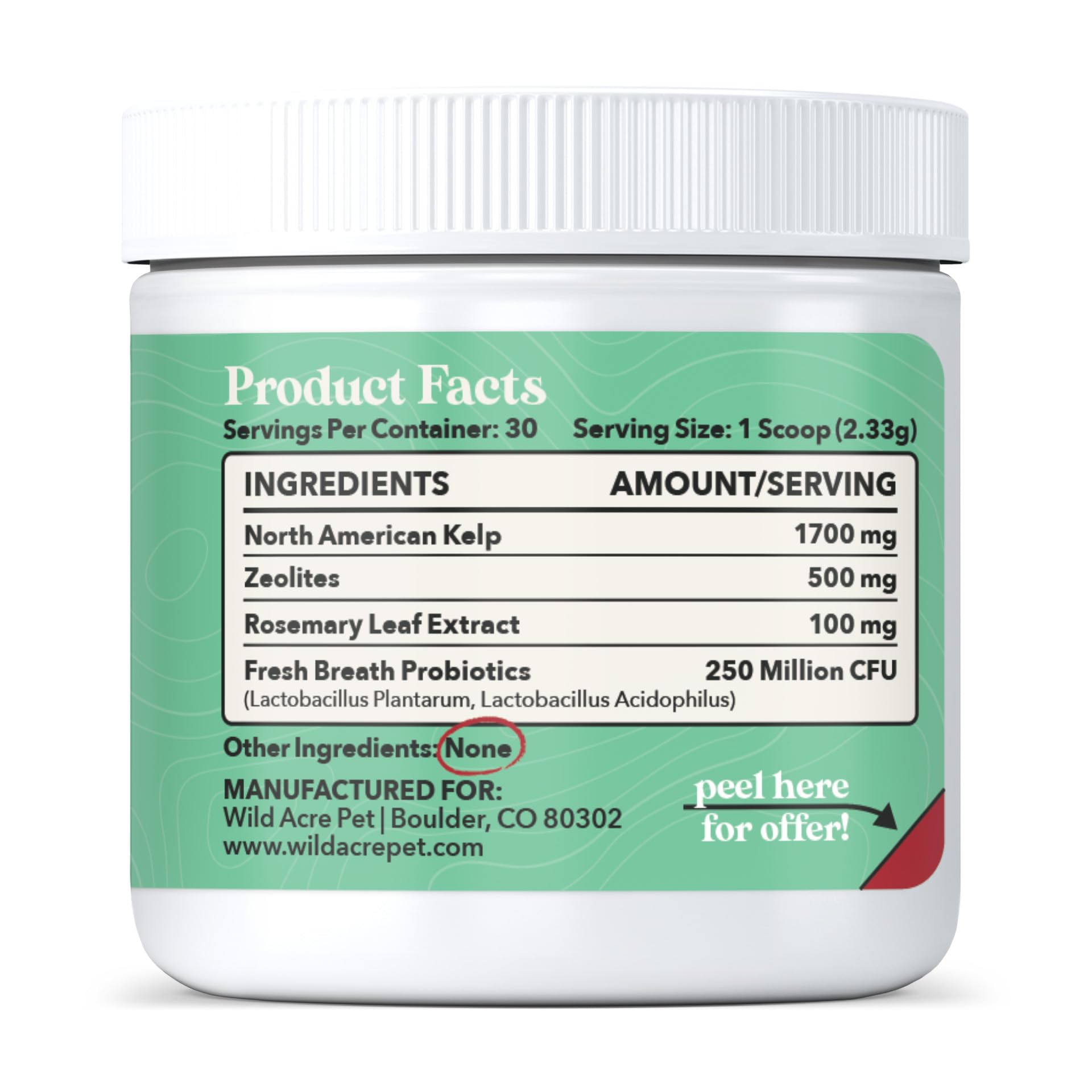Probiotics powder texture emphasizing gut and oral balance for dogs.