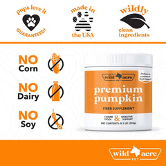 Wild Acre pumpkin powder bottle shown for travel, convenient digestion aid.