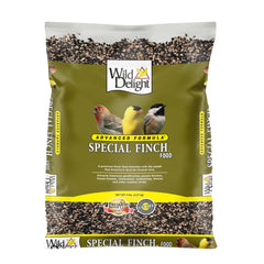 Wild Delight Nyjer seed close-up highlighting premium ingredients for vibrant backyard birds.