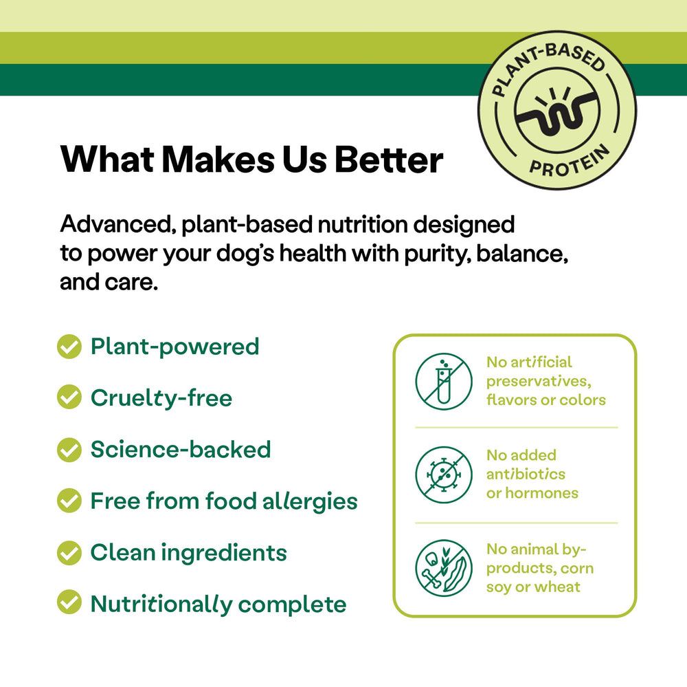Wild Earth ingredients spinach and pumpkin support digestion and fiber.