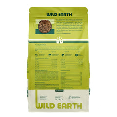 Wild Earth vegan dry dog food performance kibble closeup reveals textured bites rich in plant protein