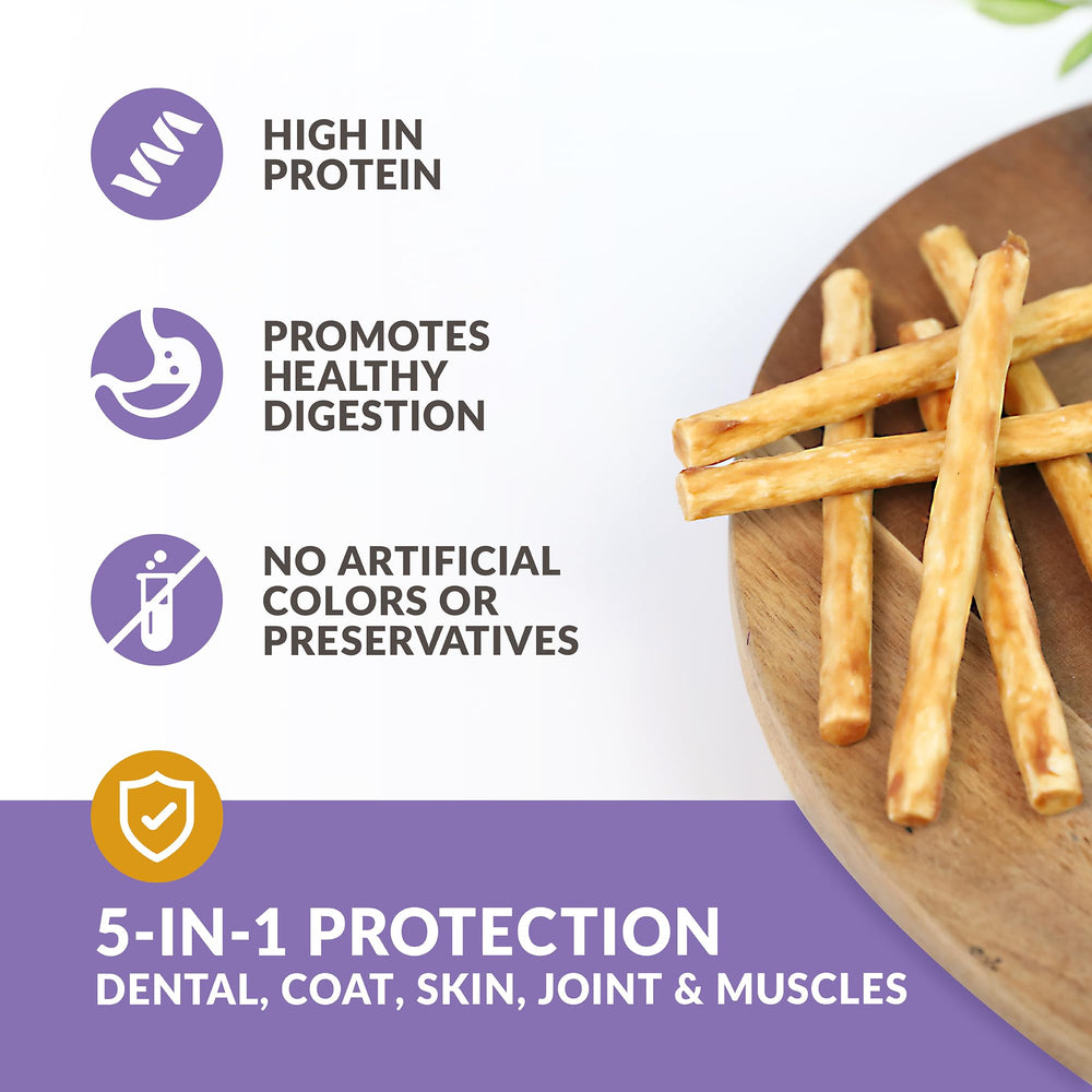 Wild Eats collagen sticks promote safe, enjoyable teething and chewing.