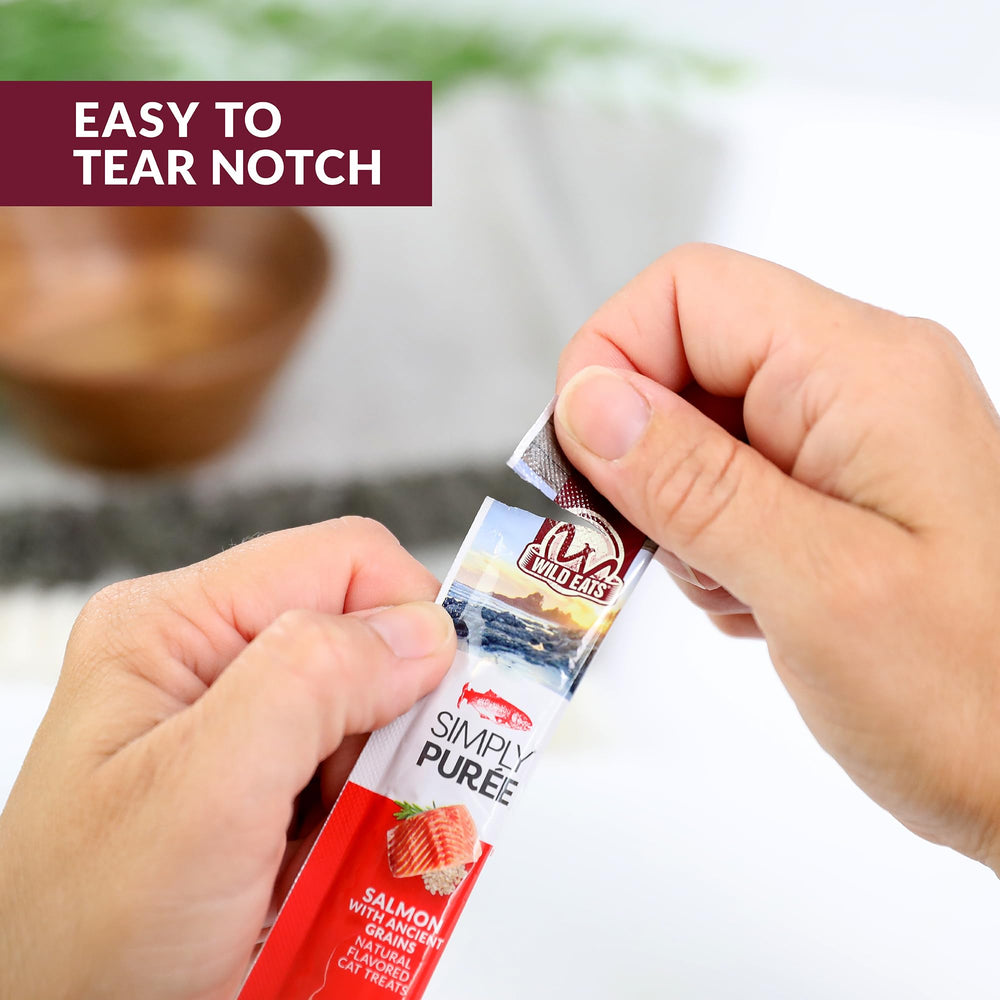 Wild Eats Simply Puree Salmon with Ancient Grains grain-free base supports gentle feeding