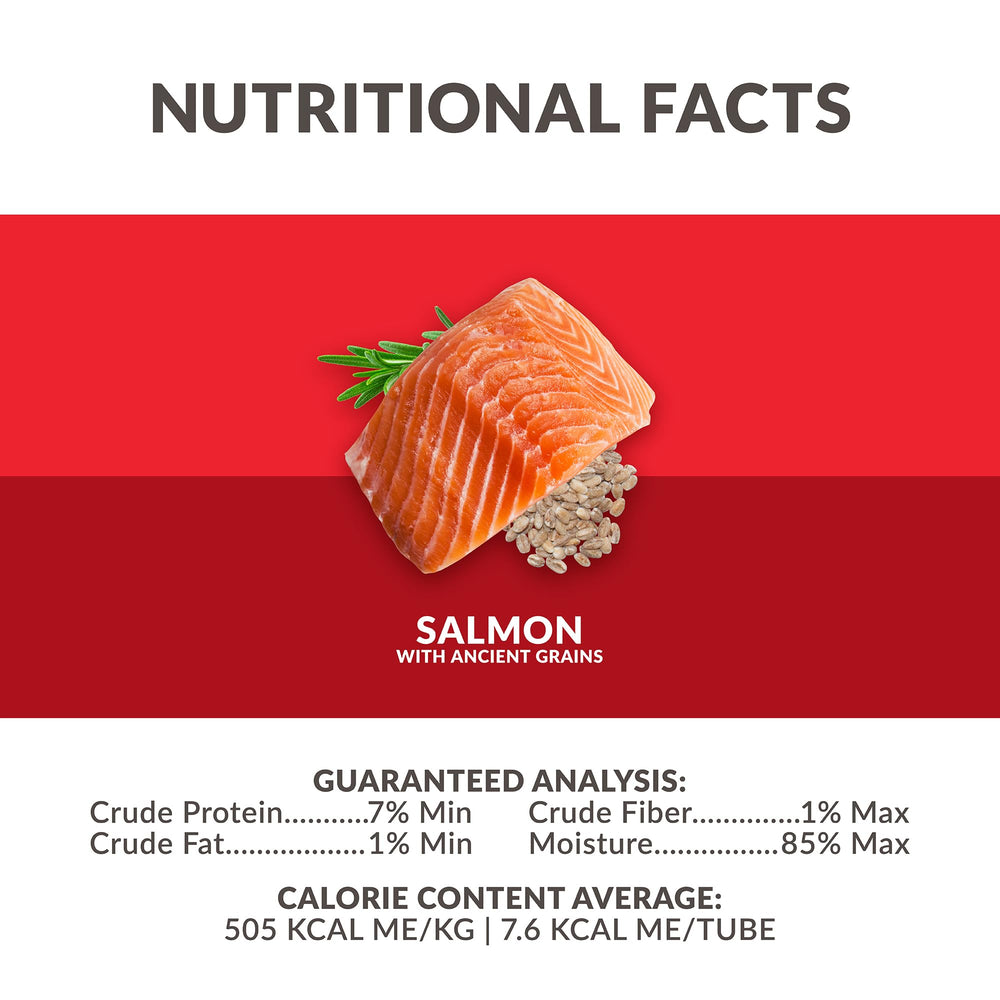 Wild Eats Simply Puree Salmon with Ancient Grains cat enjoys a smooth, savory puree