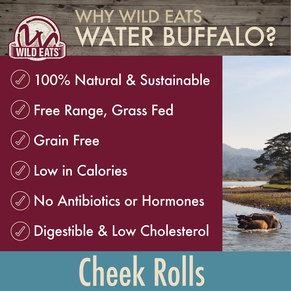 Wild Eats water buffalo cheek chips rawhide-free alternative to pig ears