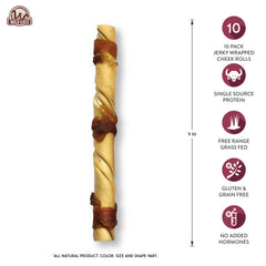 Wild Eats Water Buffalo Cheek Chips twist close-up highlighting durability