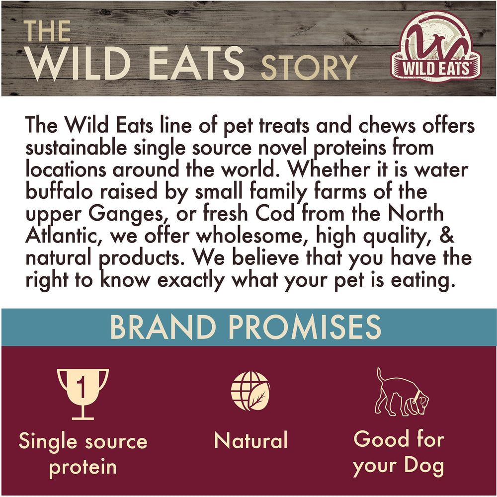 Wild Eats Water Buffalo Cheek Roll ingredients emphasize all-natural, additive-free promise.