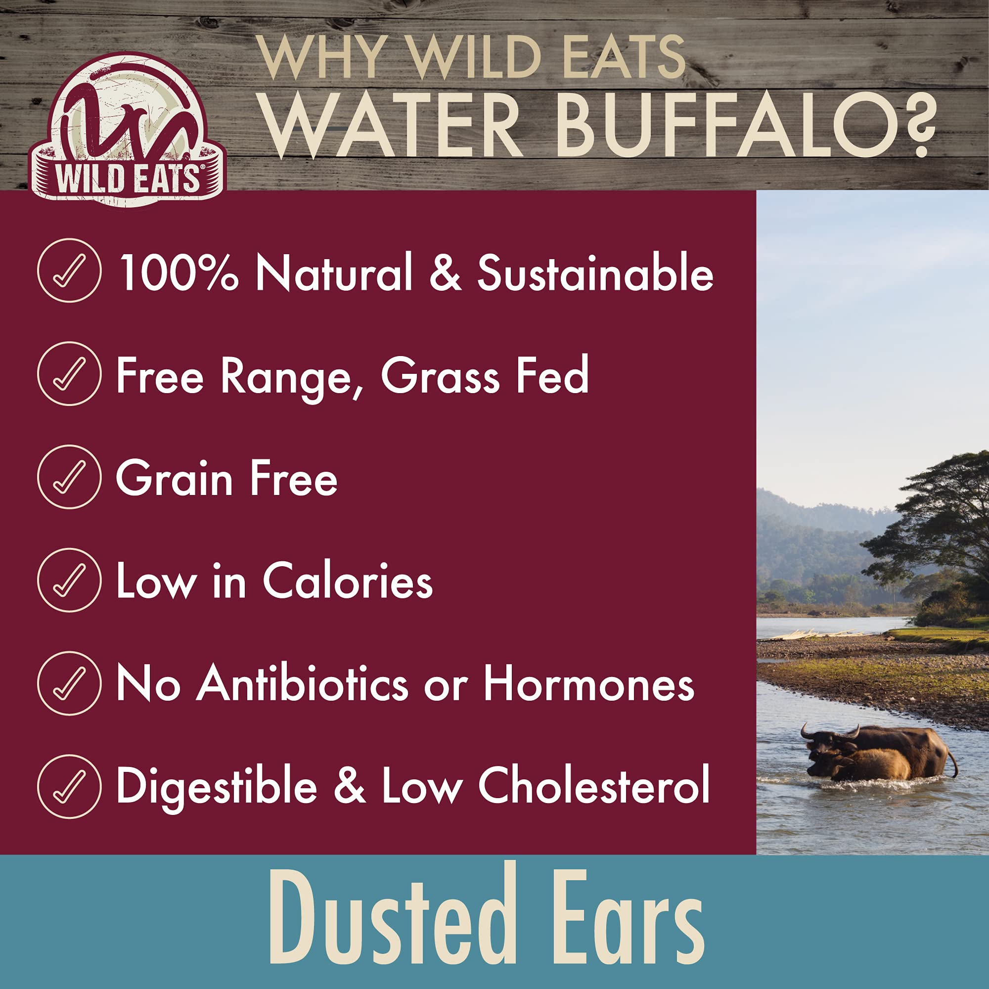 Wild Eats buffalo ear chews grass-fed sourcing sustainable and natural