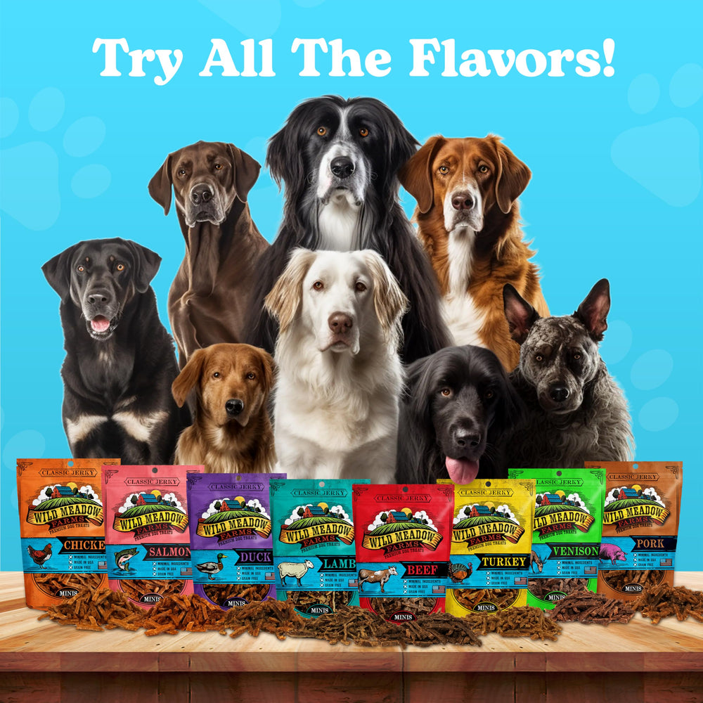 Wild Meadow Farms grain-free all-natural ingredients featured in jerky minis