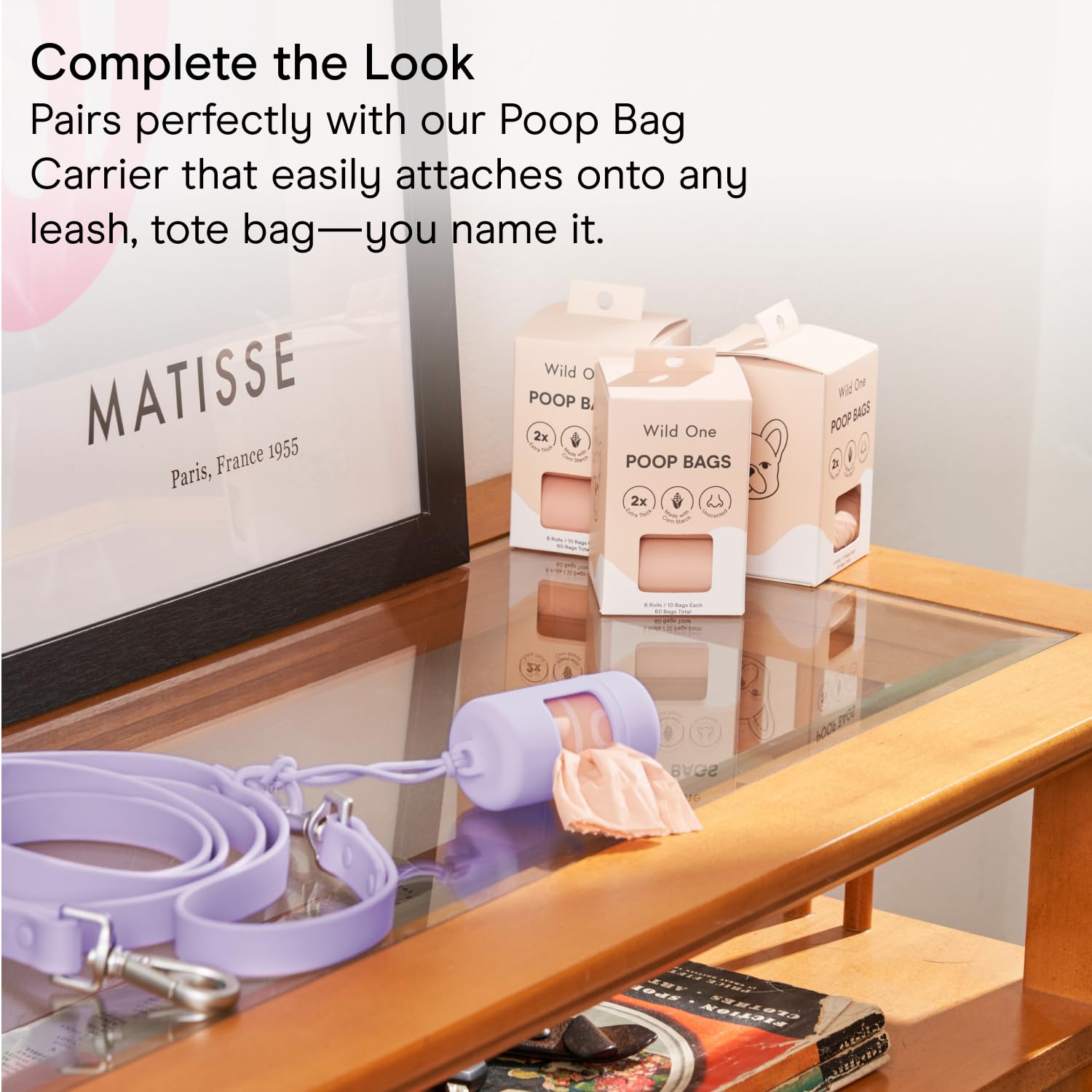 Wild One dispenser-compatible poop bags for on-the-go convenience