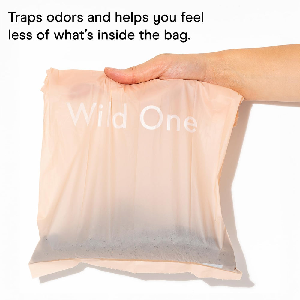 Wild One extra-thick long poop bags providing reliable waste containment
