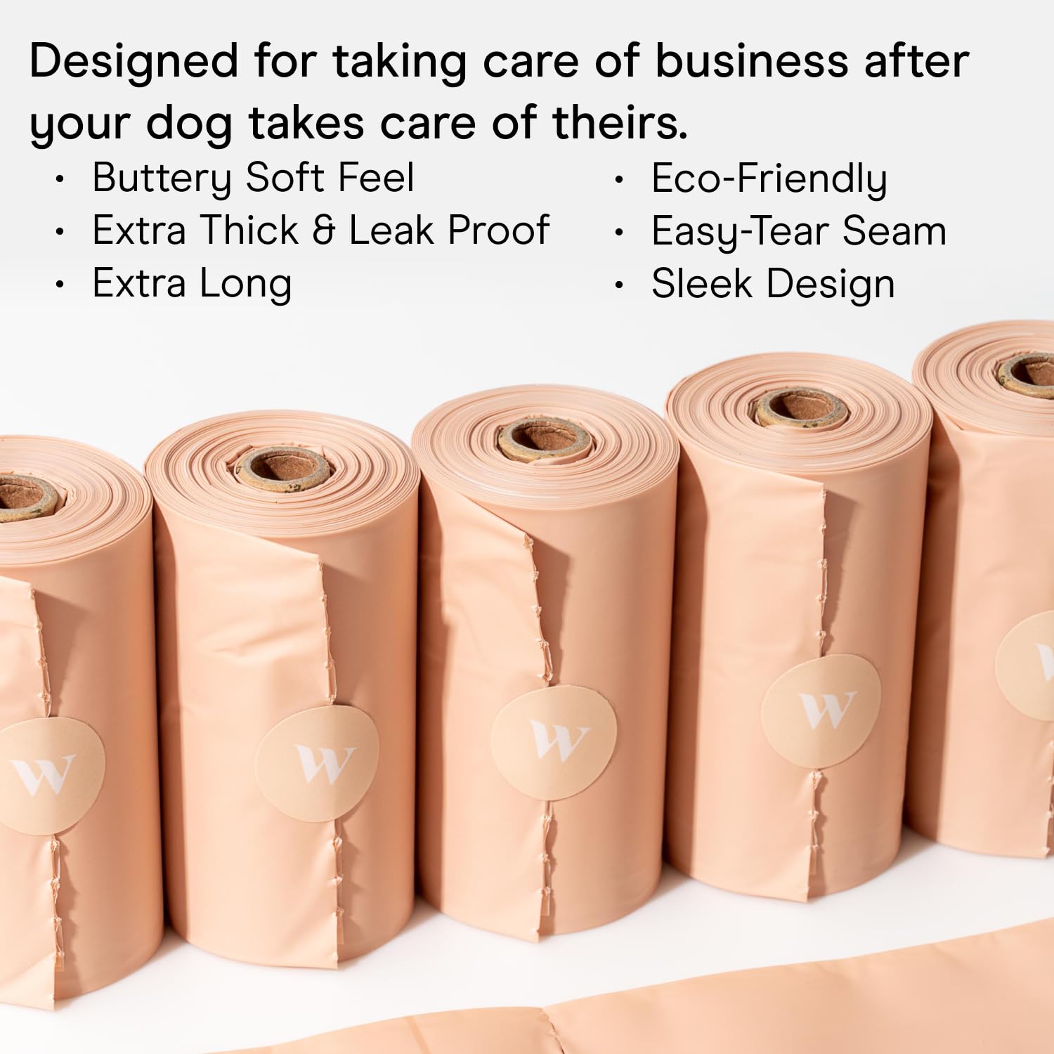 Wild One unscented poop bags in blush color for odor-neutral walks