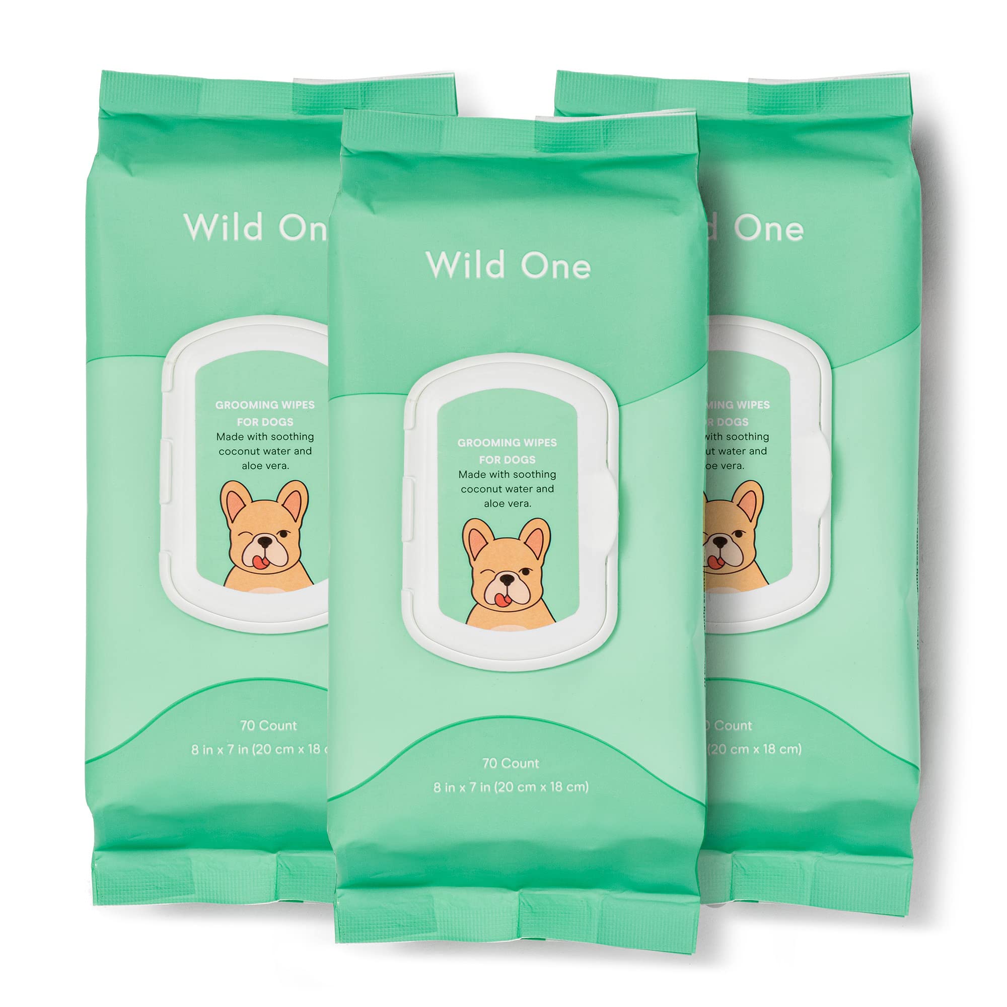 Wild One eucalyptus dog grooming wipes pouch front for on-the-go cleaning between baths