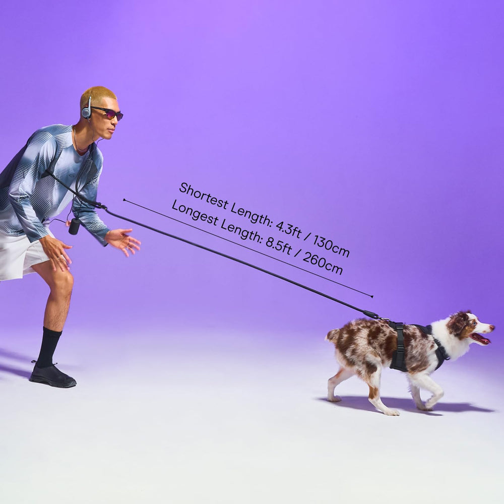 Wild One rope leash in crossbody mode for secure, hands-free outings.