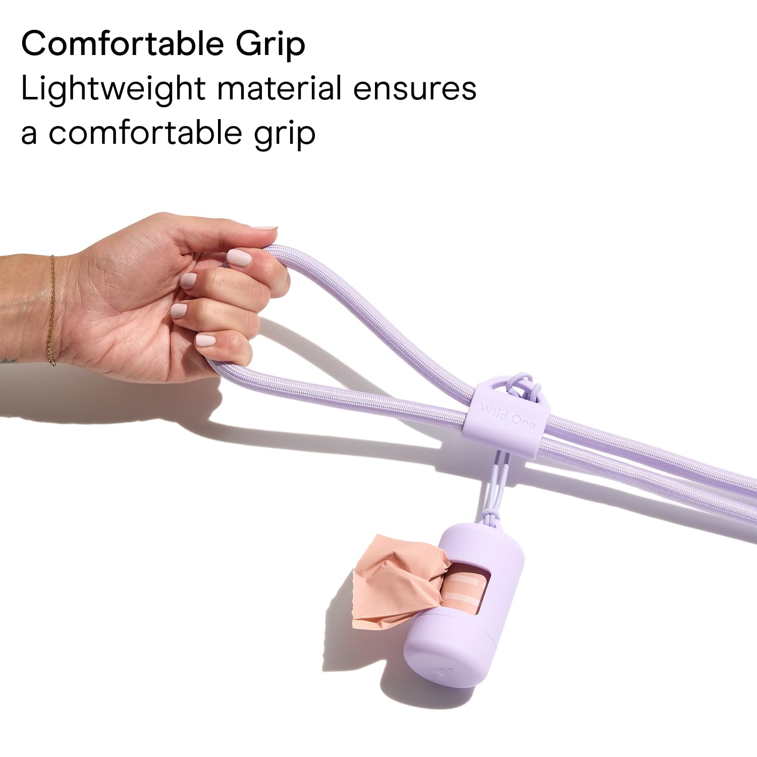 Wild One rope leash supports dogs up to 80 pounds on daily walks.