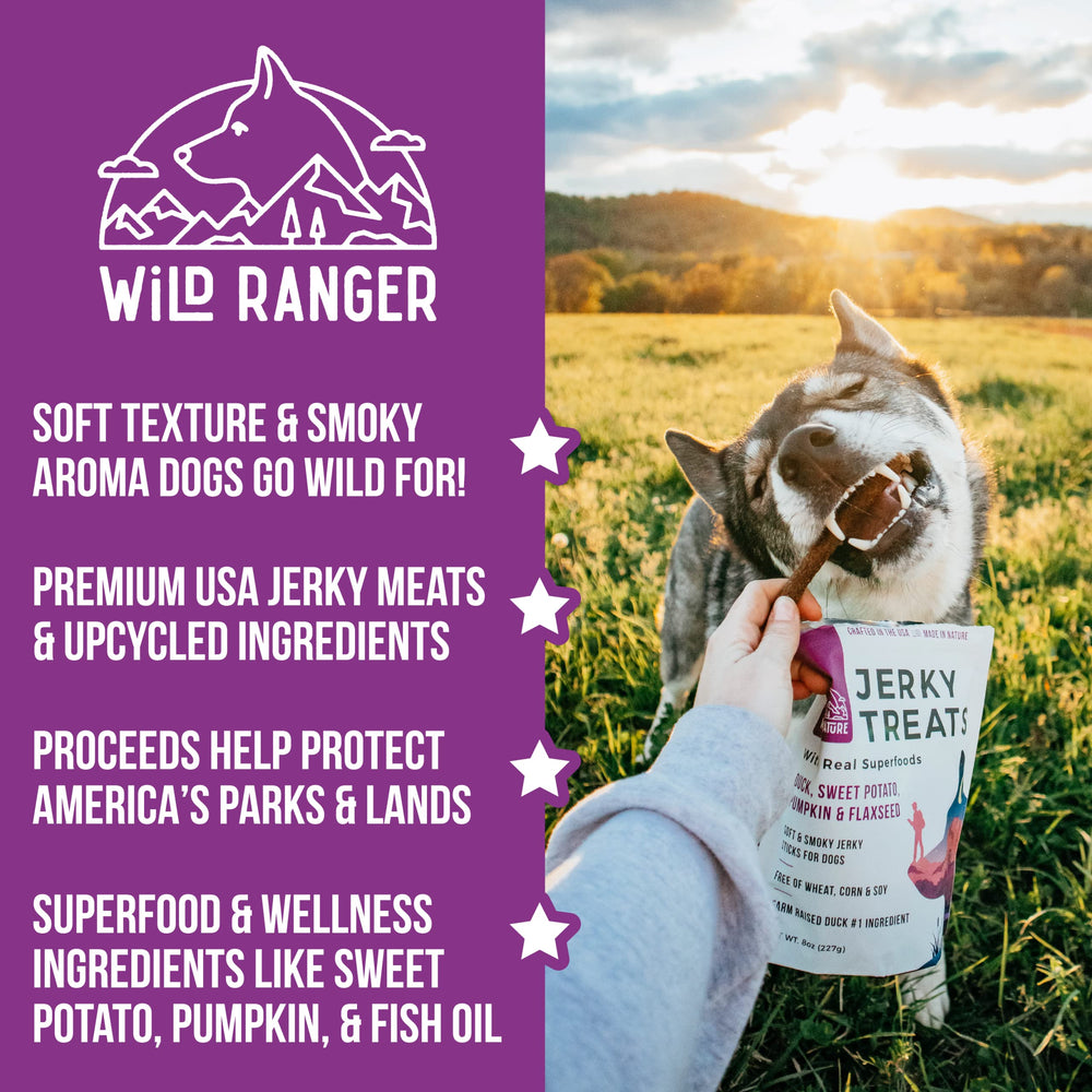 Wild Ranger Wild Nature beef jerky stick savory reward for training sessions.