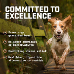 Wild Wolf Angus Bully Stick packaging image highlighting USA packing and quality control.