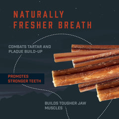 Wild Wolf Angus Bully Sticks Hand-inspected for safety and digestibility.