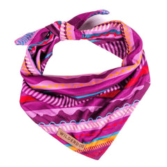 Wilderdog Dawn bandana front view on a dog, breathable for outdoor adventures.