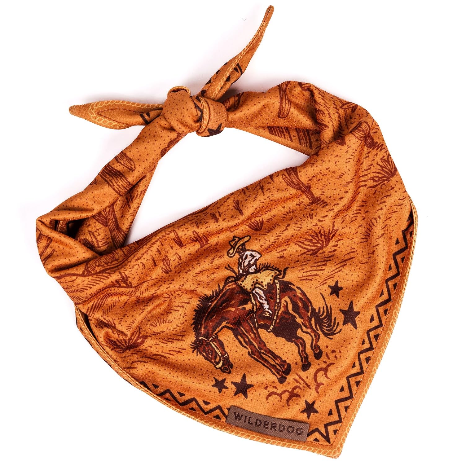 Wilderdog Dog Bandana Cowpoke close-up shows soft poly-blend mesh for daily comfort.