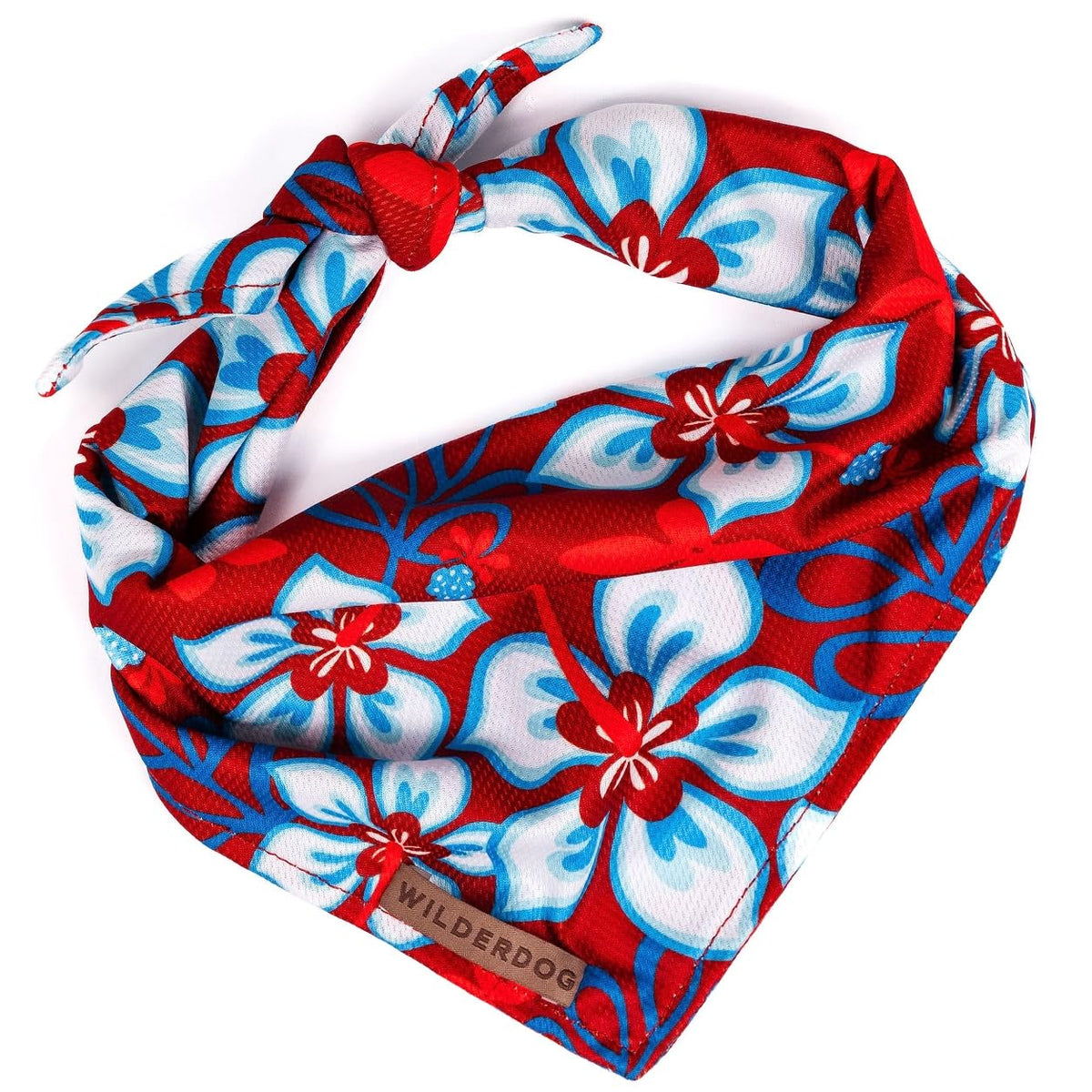 Wilderdog dog bandana with lightweight quick-dry aloha fabric for outdoor adventures.
