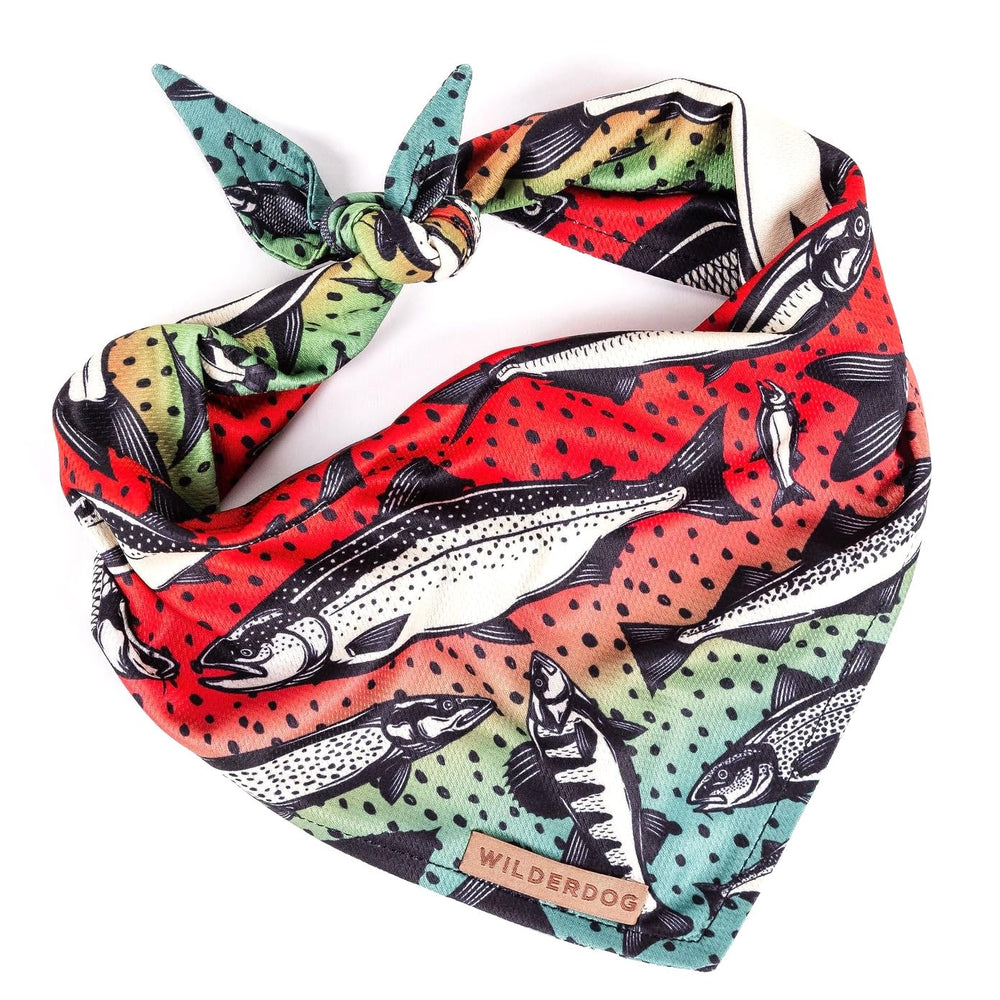 Wilderdog Gone Fishing bandana quick-dry mesh ready for outdoor adventures.