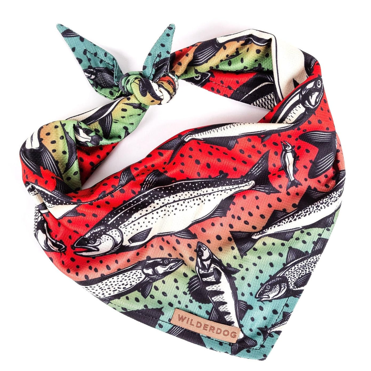 Wilderdog Gone Fishing bandana quick-dry mesh ready for outdoor adventures.