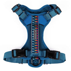 Wilderdog lightweight harness pacific blue front view for everyday walks