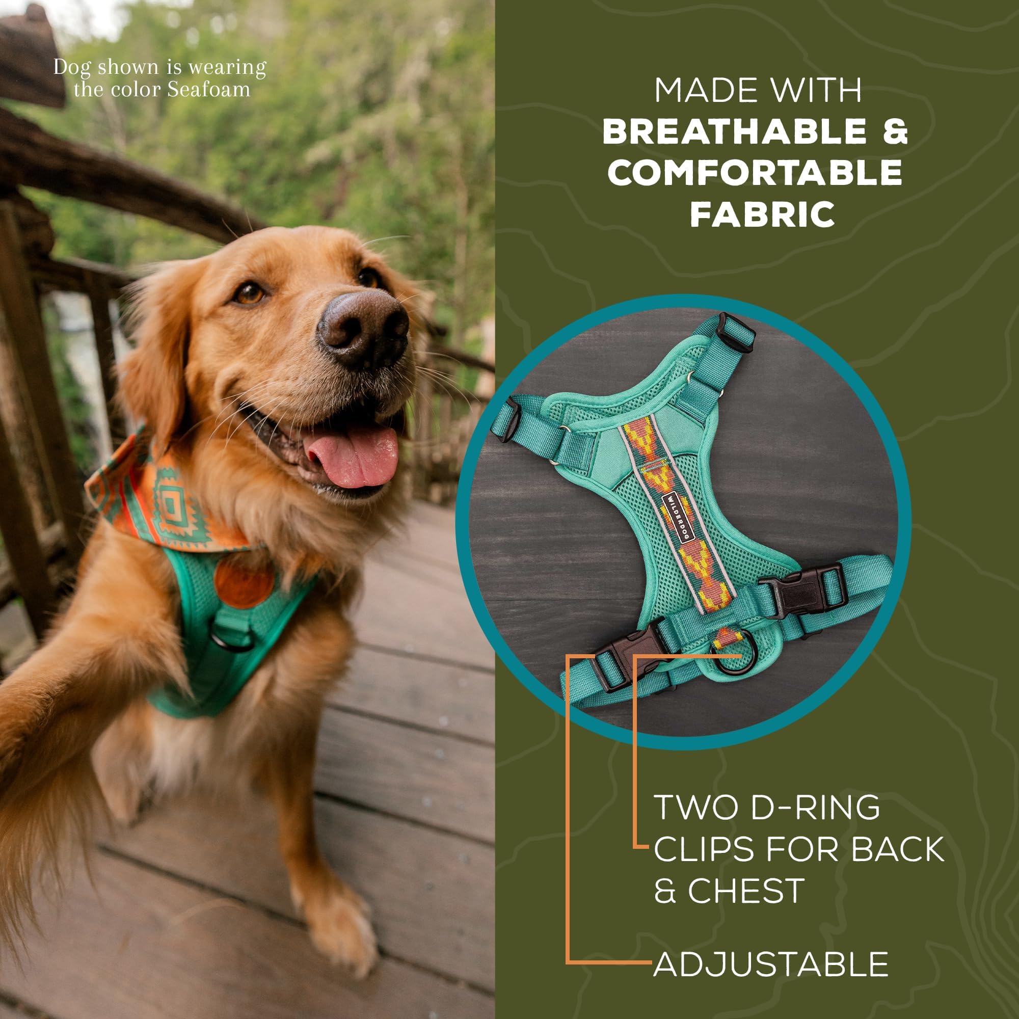 Wilderdog seafoam harness top handle for obstacle boosts during trails