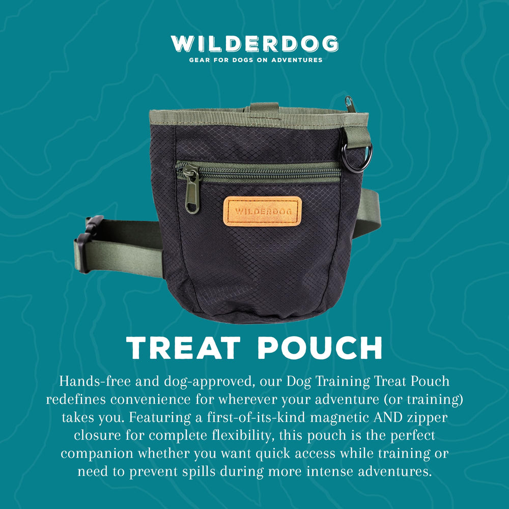 Wilderdog treat pouch showing magnetic closure for fast one-handed access