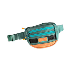 Wilderdog Utility Fanny Pack Evergreen side view highlighting adjustable strap for comfortable wear.