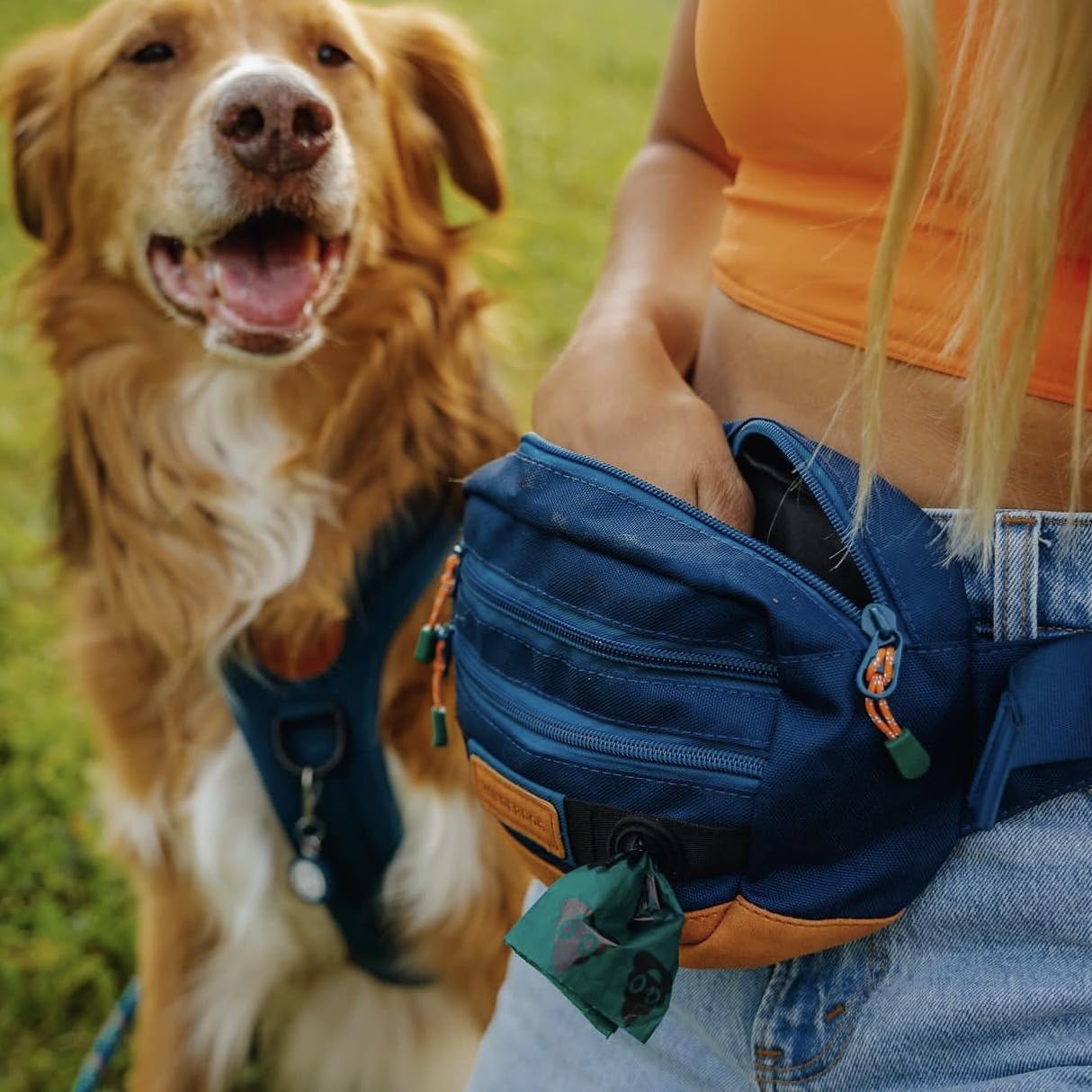 Wilderdog Utility Fanny Pack Pacific Blue carabiner attachment points for extra gear