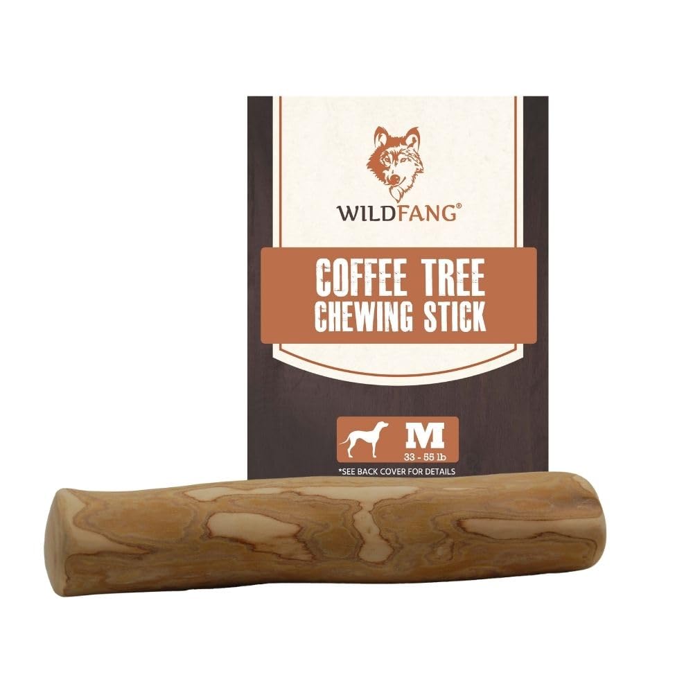 Wildfang Coffee Wood Dog Chew medium; durable safe chew for 33–55 lb dogs.
