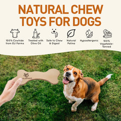 Wildfang leather dog toy large bone close-up texture detail for durability