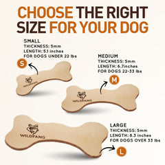 Wildfang leather dog toy large bone side view for gentle chewers