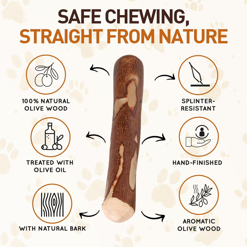 Medium-size stick fits dogs 33–55 lbs for steady chew sessions.