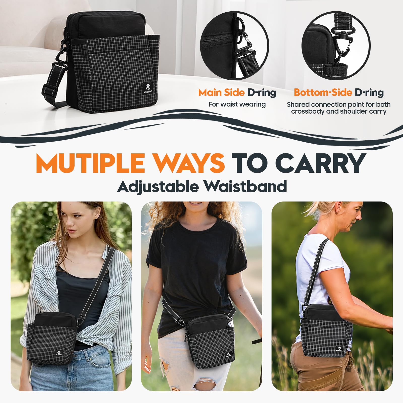 WILDOMS walking fanny pack with built-in poop bag dispenser for mess-free outings.