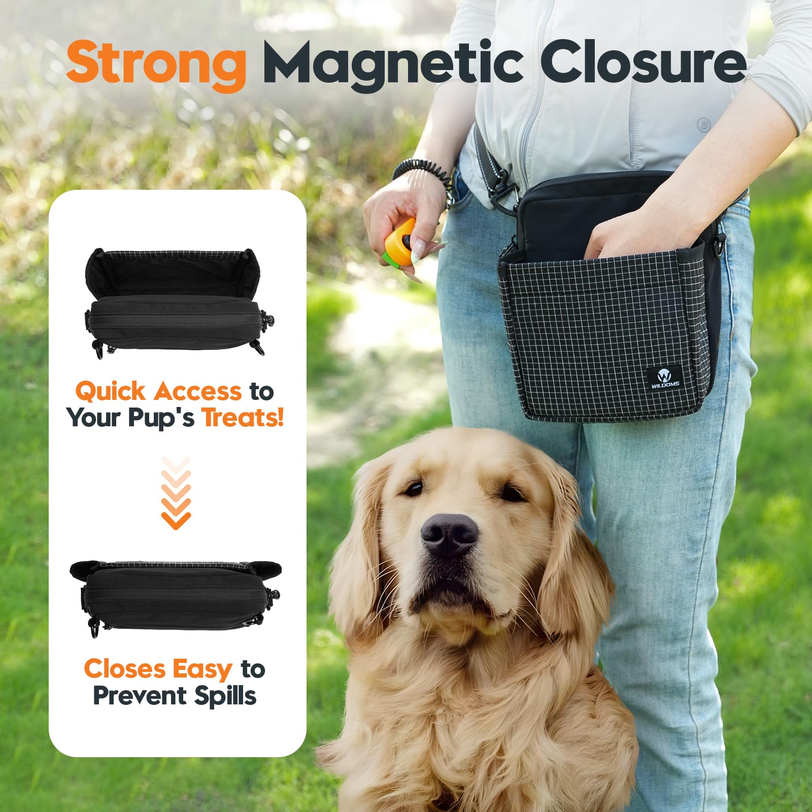 WILDOMS dog training clicker included for effective on-the-go training.
