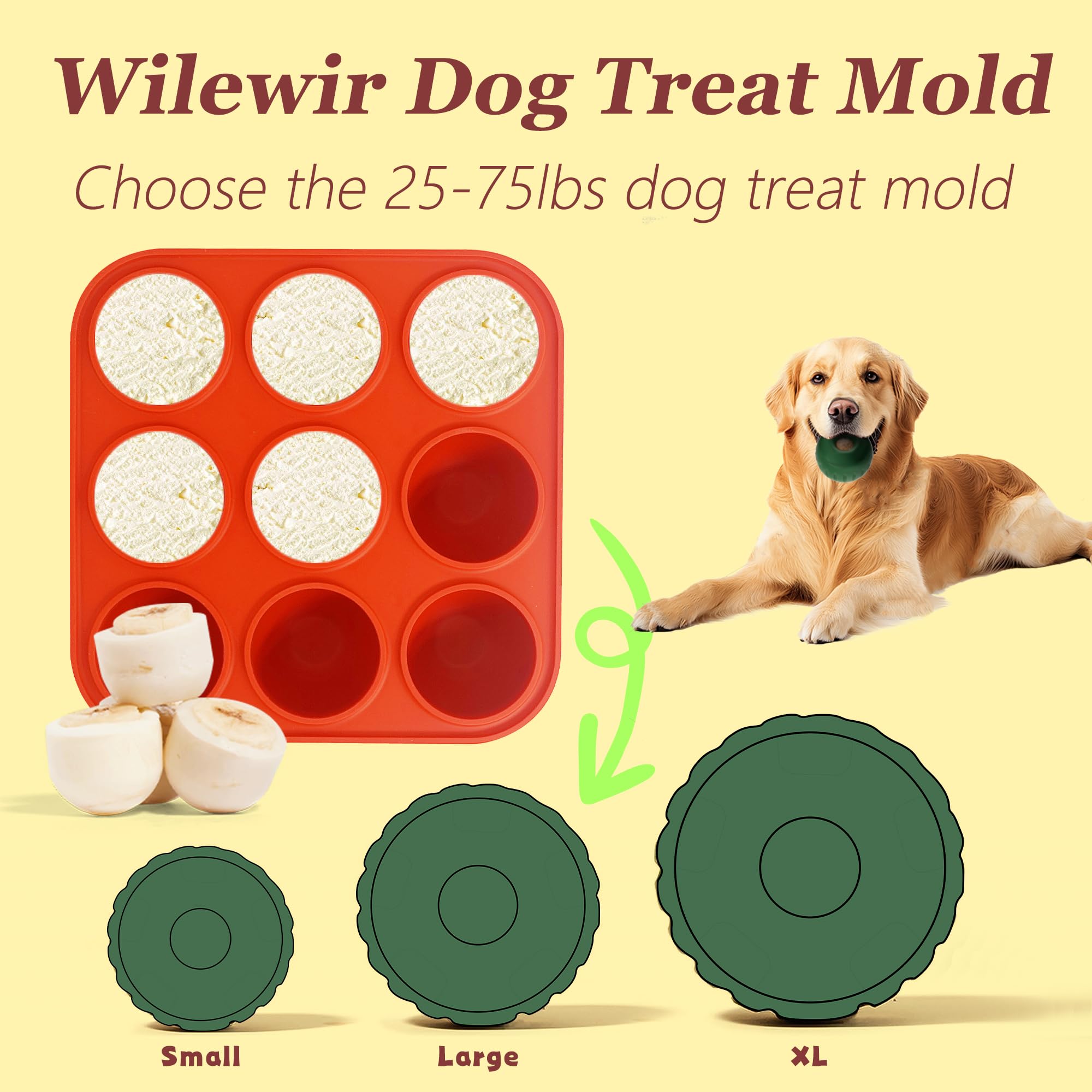 Wilewir pupsicle tray designed for large dogs (25–75 lb) snacks.