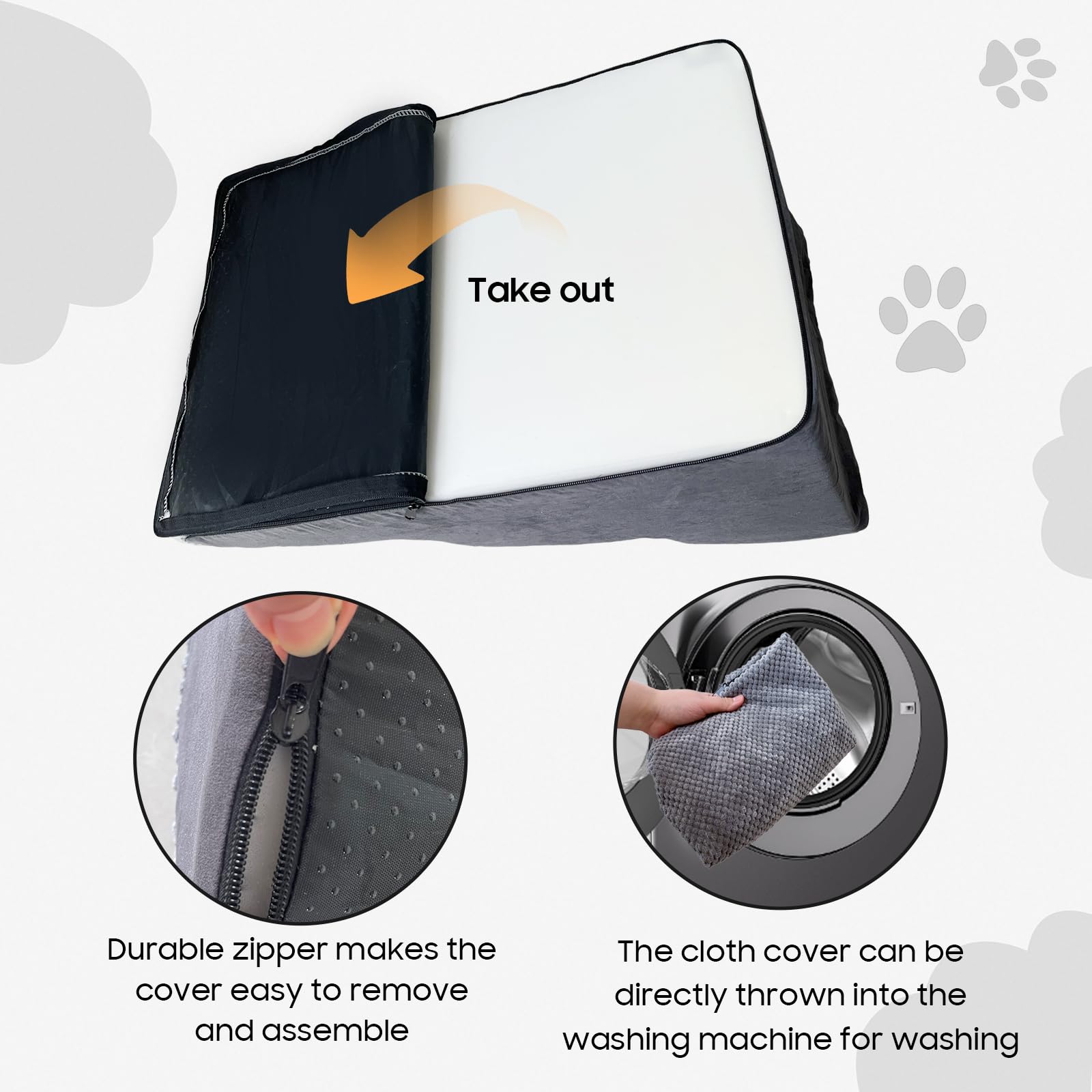 WiliThghe pet stairs easy-assemble removable cover for quick cleaning