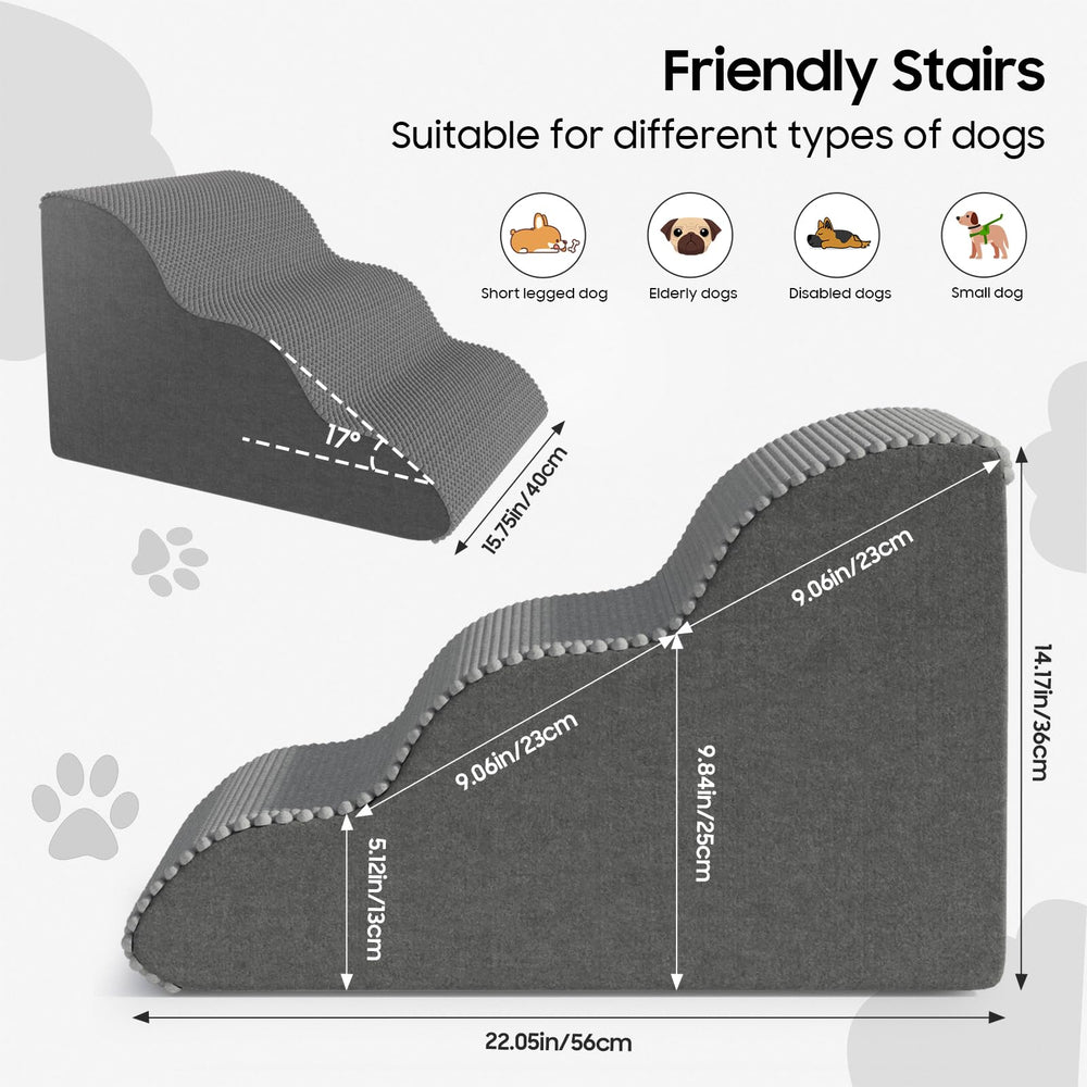 WiliThghe pet stairs foam steps provide supportive lightweight access