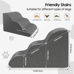 WiliThghe pet stairs foam steps provide supportive lightweight access