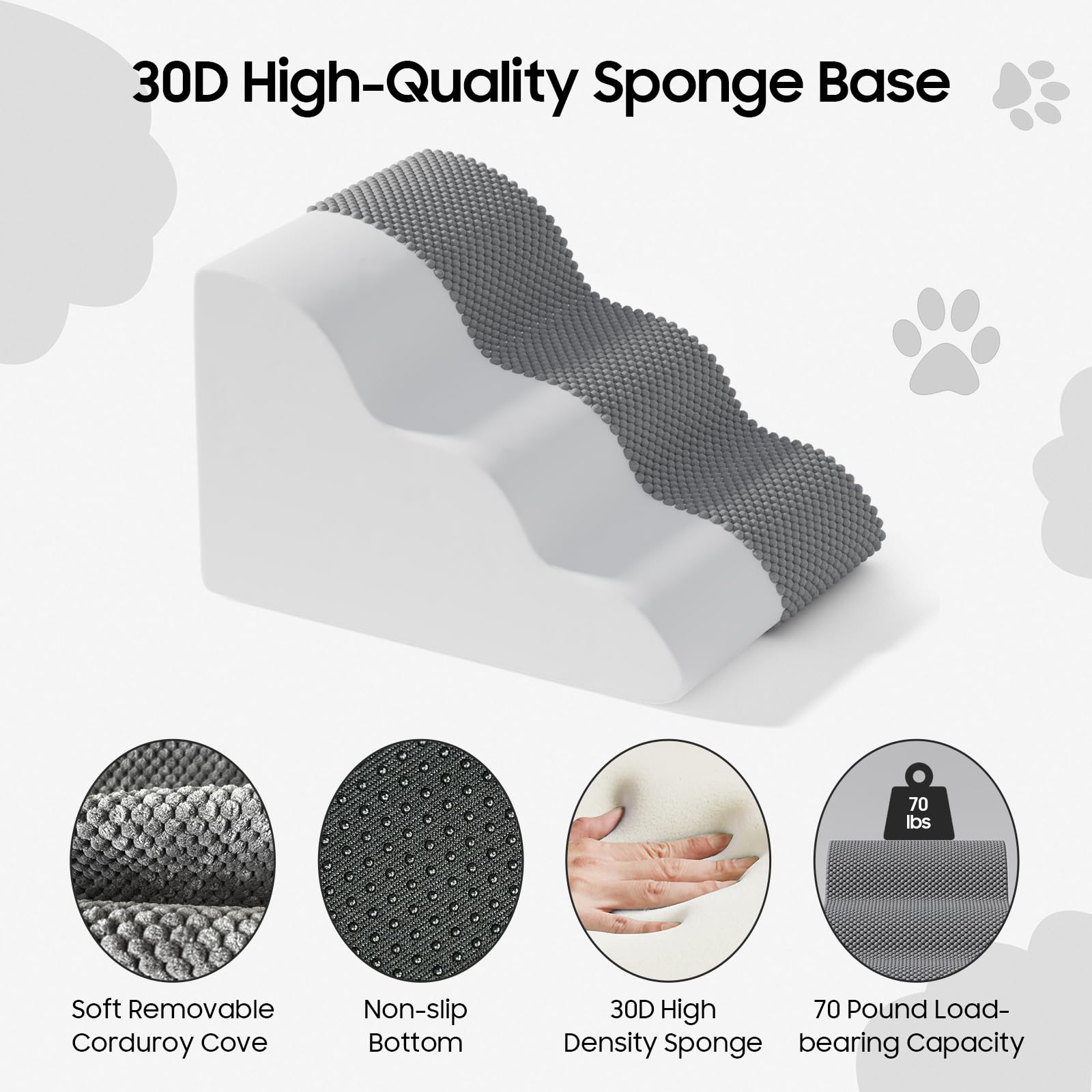 WiliThghe pet stairs non-slip surface with bottom beads for stability