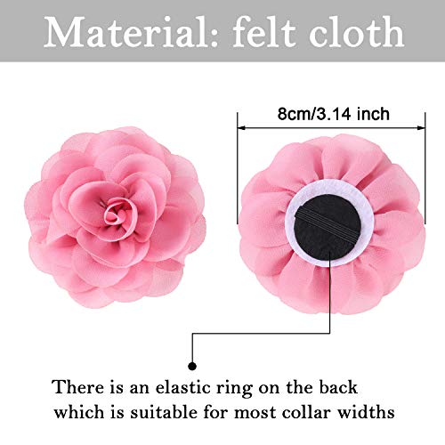 Willbond dog collar flowers closeup shows soft chiffon petals for comfort.