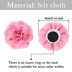 Willbond dog collar flowers closeup shows soft chiffon petals for comfort.