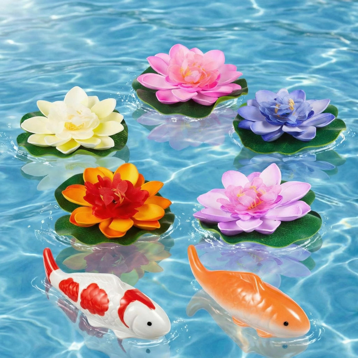 Willinglong ceramic floating koi fish adds lifelike color to ponds and water features.