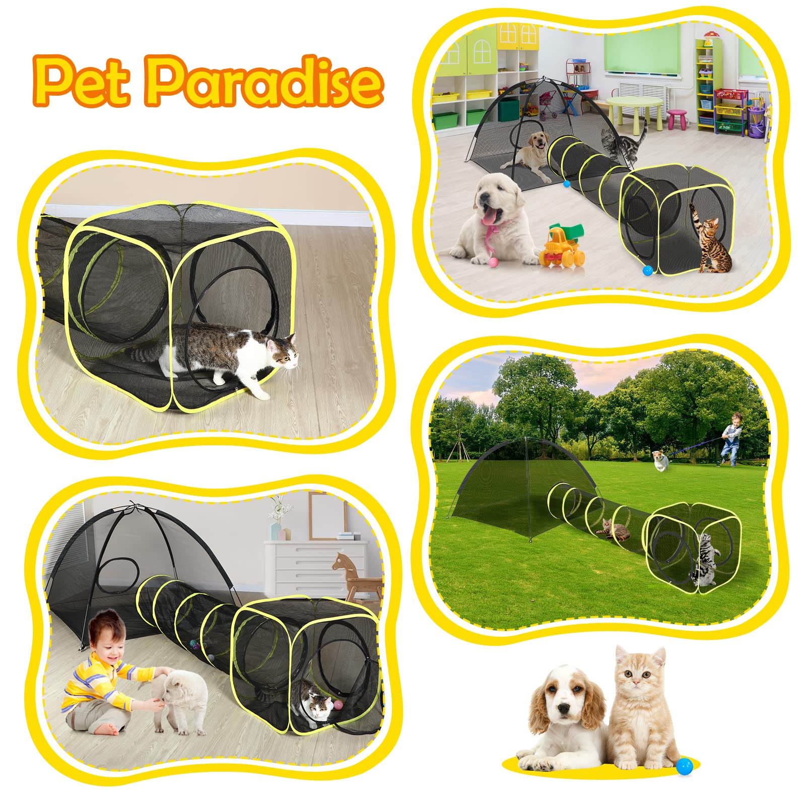 Wilwolfer mesh playhouse provides a cozy, spacious hideaway for small pets.