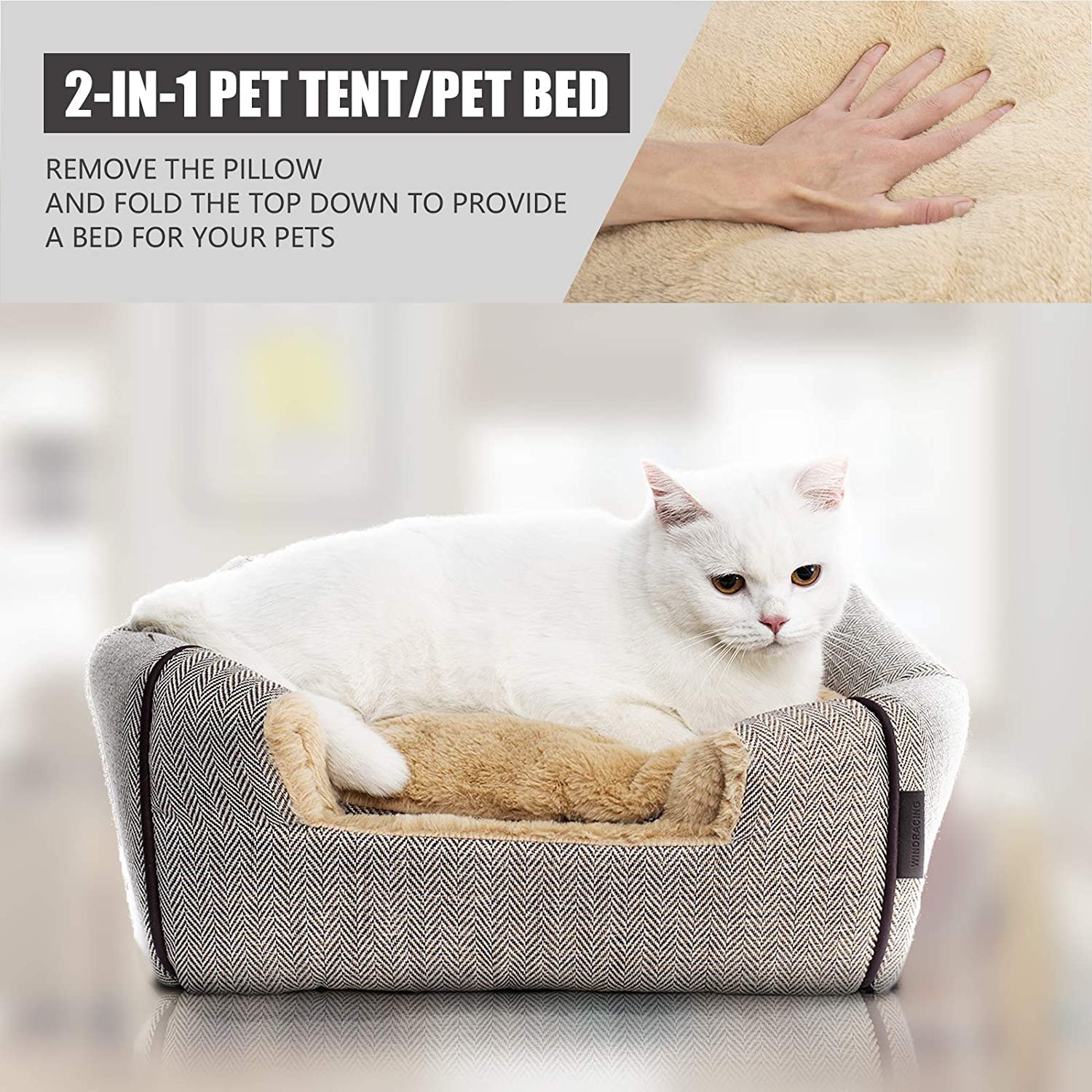 WINDRACING Cat Bed Arch Top Headroom for comfortable lounging.