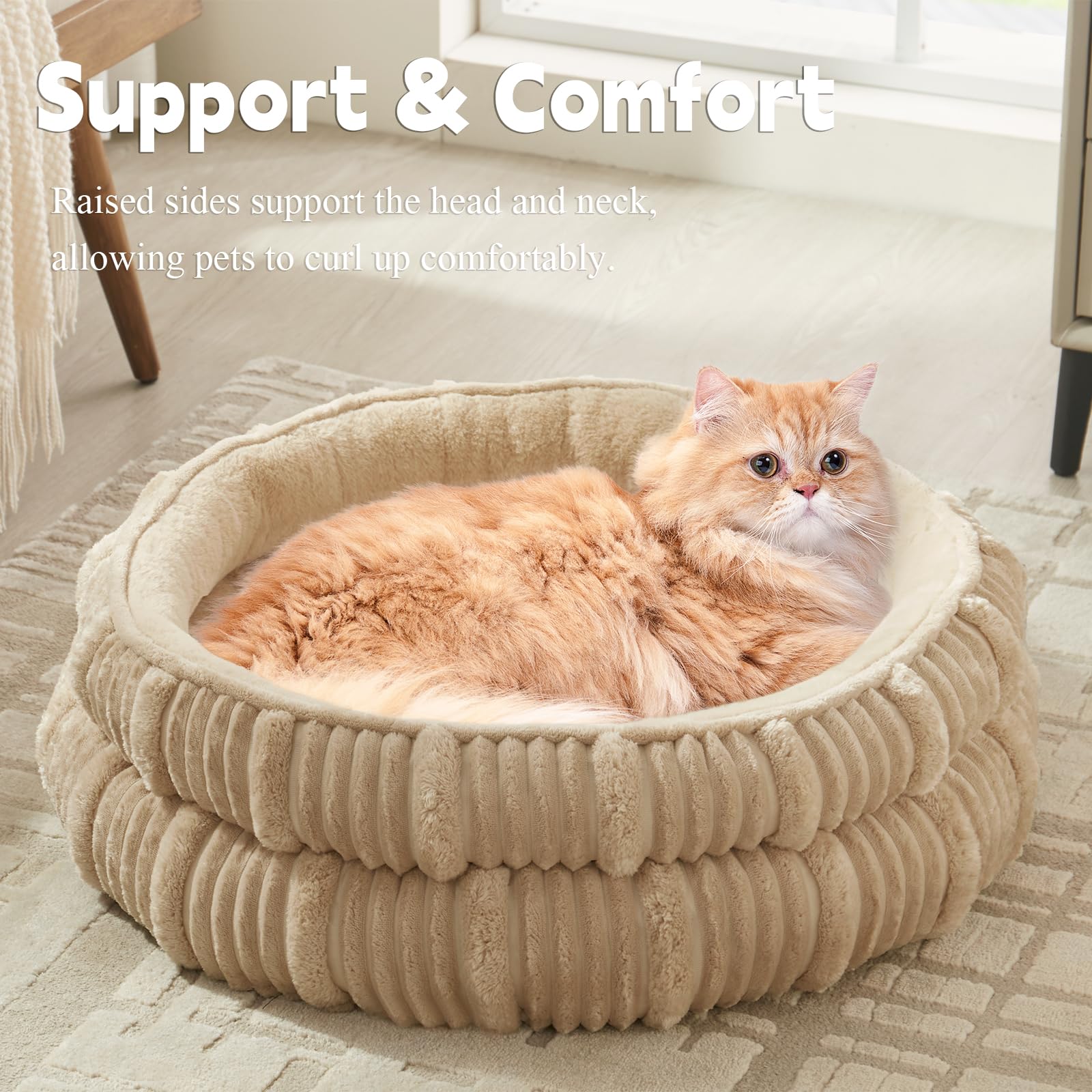 WINDRACING cat bed beige fits cozy indoor spaces